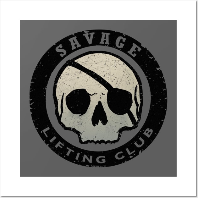 Savage Lifting Club Skull Badge Wall Art by deezify